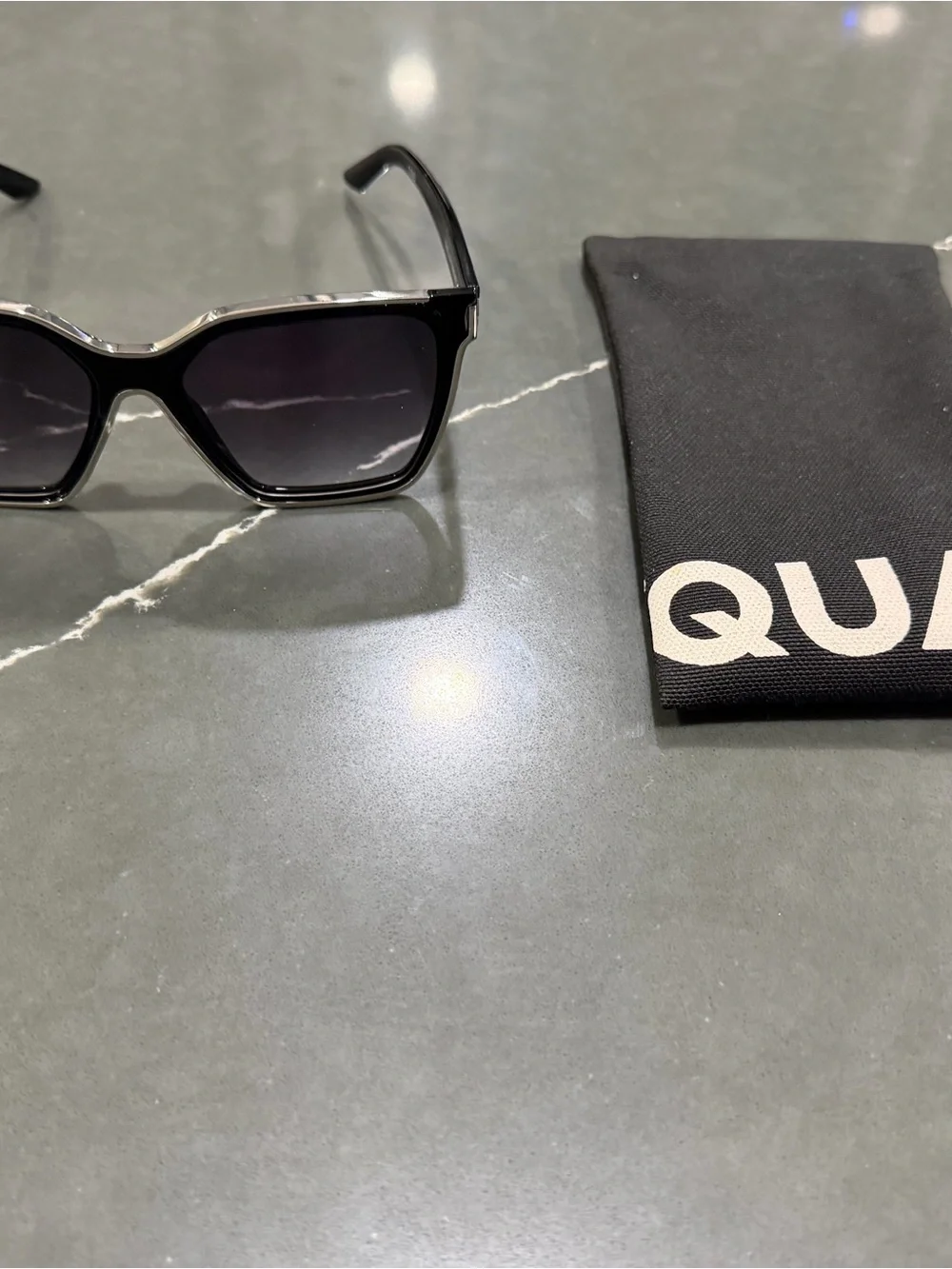 Quay Australia Black Oversized Square Sunglasses